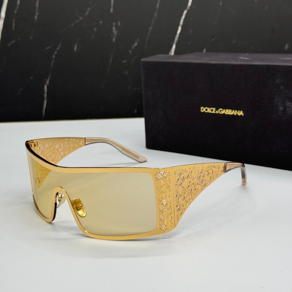 NEW DOLCE&GABBANA DG2317 02/71 GOLD/BLACK SUNGLASSES DG2317 0271 EYEWEAR